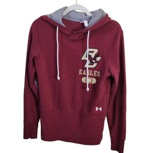 Boston College Under Armour Fitted Hoodie Elbow Patches Size M